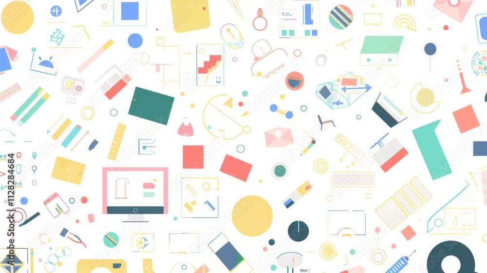 Fototapeta premium Knowledge Graph Interface: A Minimalist Robotic Sci-Tech Experience