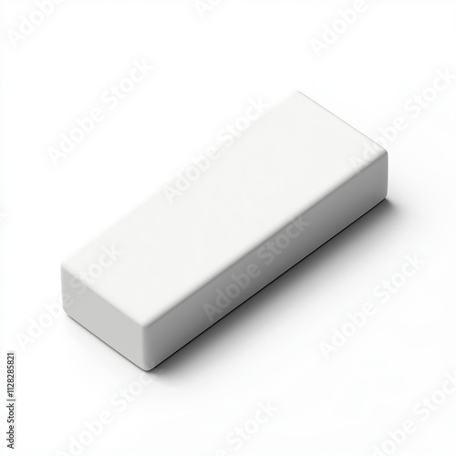 Blank White Rectangular Box, Product Packaging Mockup, 3D Render, Isolated, Simple Shape, Clean Desi. Generative Ai.