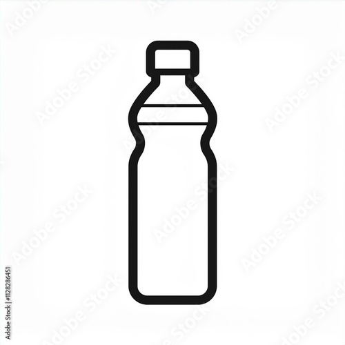 bottle water black linear outline icon symbol logo Generated image