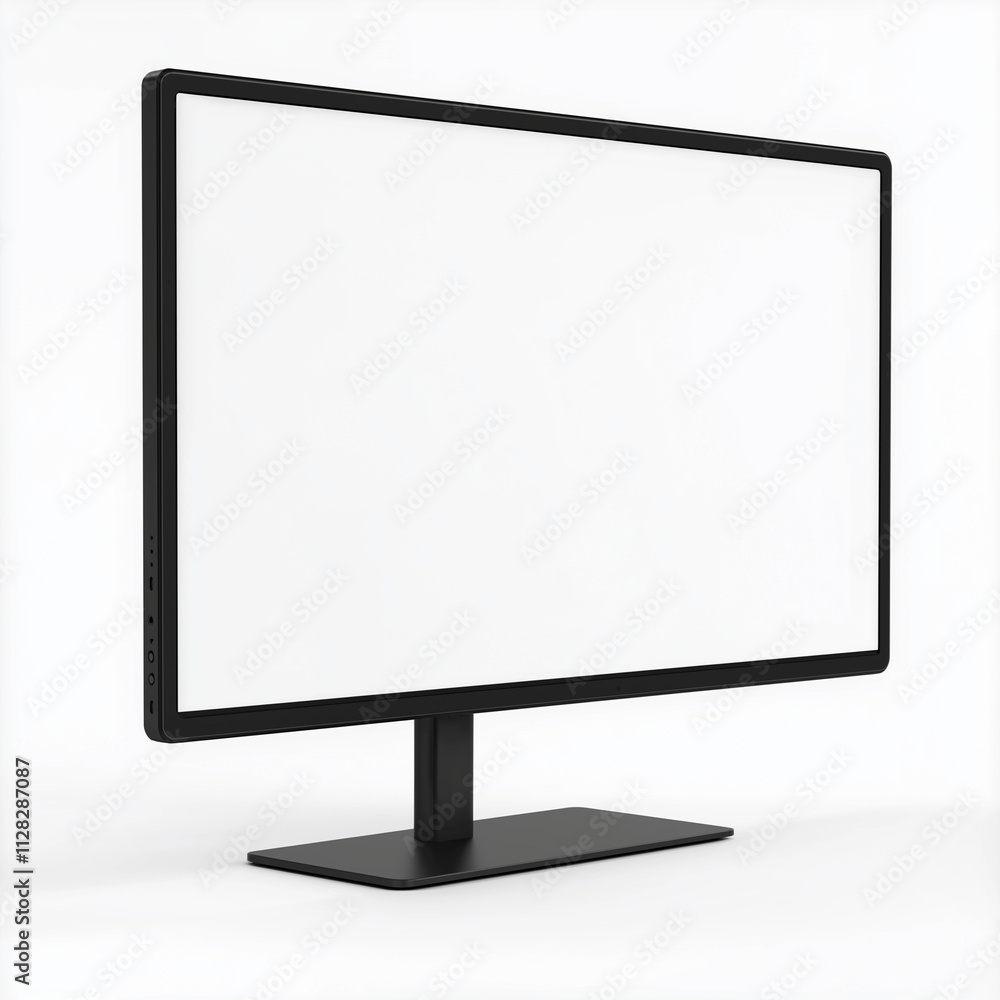 Modern Black Computer Monitor, Blank Screen, Display, Technology, Gadget, Desktop, Wide Screen, Digi. Generative Ai. Modern Black Computer Monitor, Blank Screen, Display, Technology, Gadget, Desktop, Wide Screen, Digi. Generative Ai.