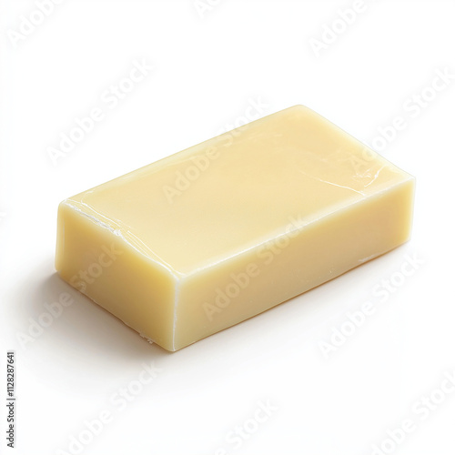 Pale Yellow Soap Bar, Rectangular Shape, Clean, Simple, Hygiene, Bath, Body, Skincare, Product. Generative Ai.