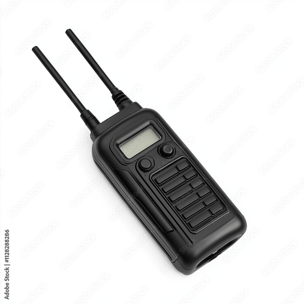 Black TwoWay Radio Handheld Transceiver Communication Device. Generative Ai. Black TwoWay Radio Handheld Transceiver Communication Device. Generative Ai.