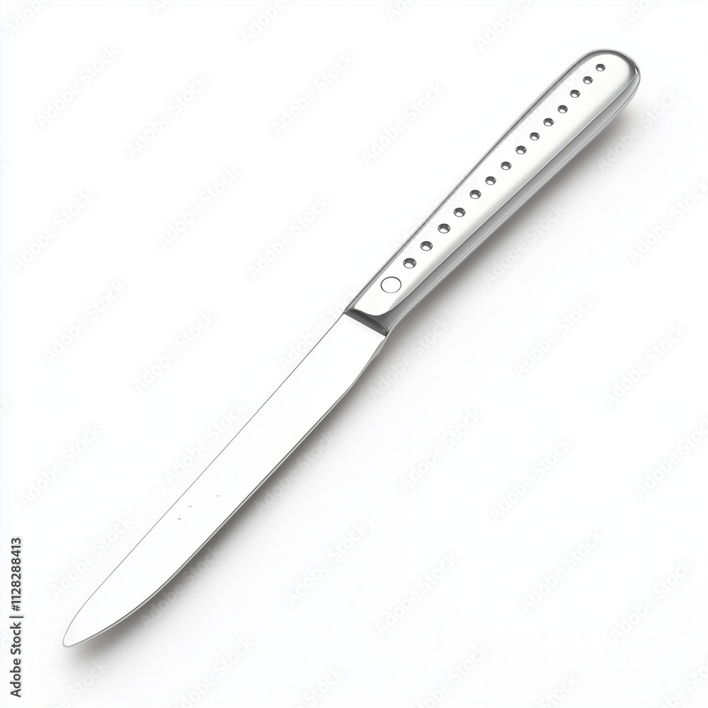 Elegant Modern Silver Butter Knife, Dining Utensil, Cutlery Design. Generative Ai. Elegant Modern Silver Butter Knife, Dining Utensil, Cutlery Design. Generative Ai.