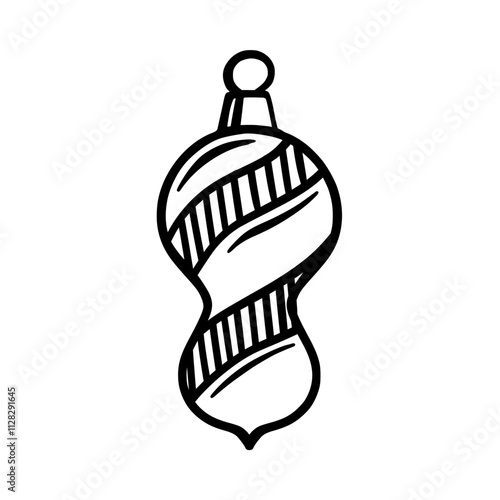 Christmas tree toy with ornaments. Xmas drop in a simple shape isolated on a white background. Vector illustration