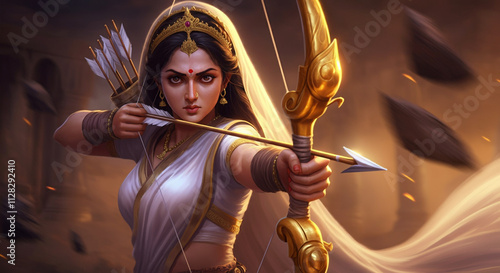 Goddess Sita aiming an arro...