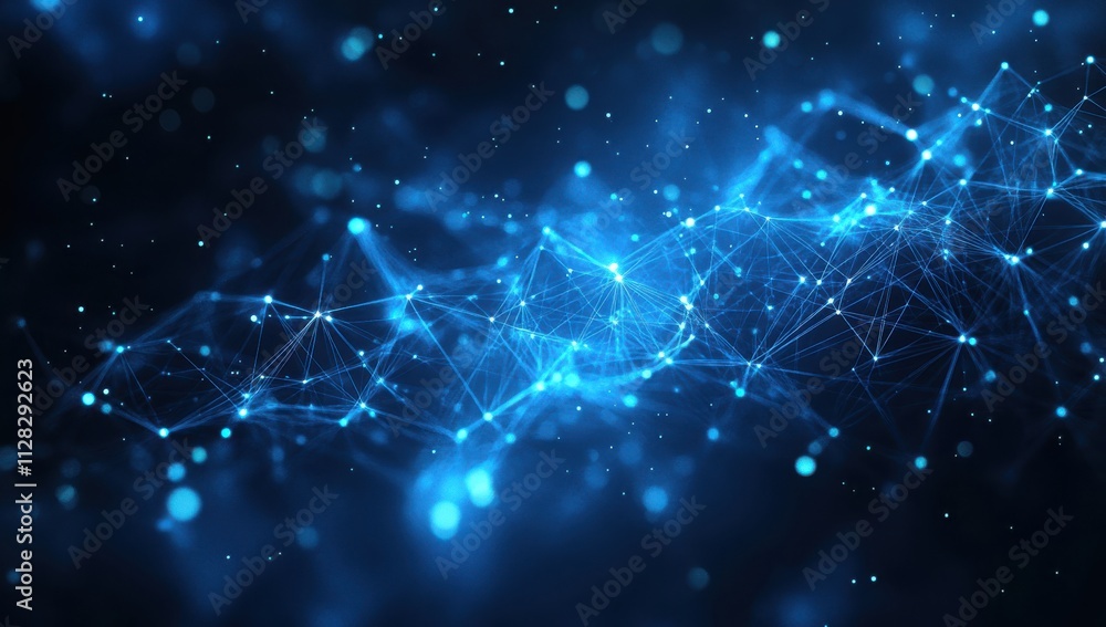 Abstract blue digital background featuring glowing nodes and connecting lines, representing data flow, technology, and the concept of connectivity in a futuristic environment. Abstract blue digital background featuring glowing nodes and connecting lines, representing data flow, technology, and the concept of connectivity in a futuristic environment.