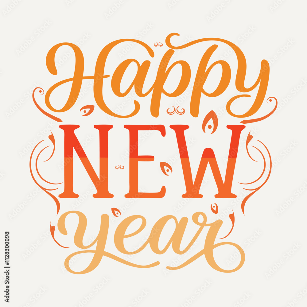 Happy new year typography design for t-shirt design Happy new year typography design for t-shirt design
