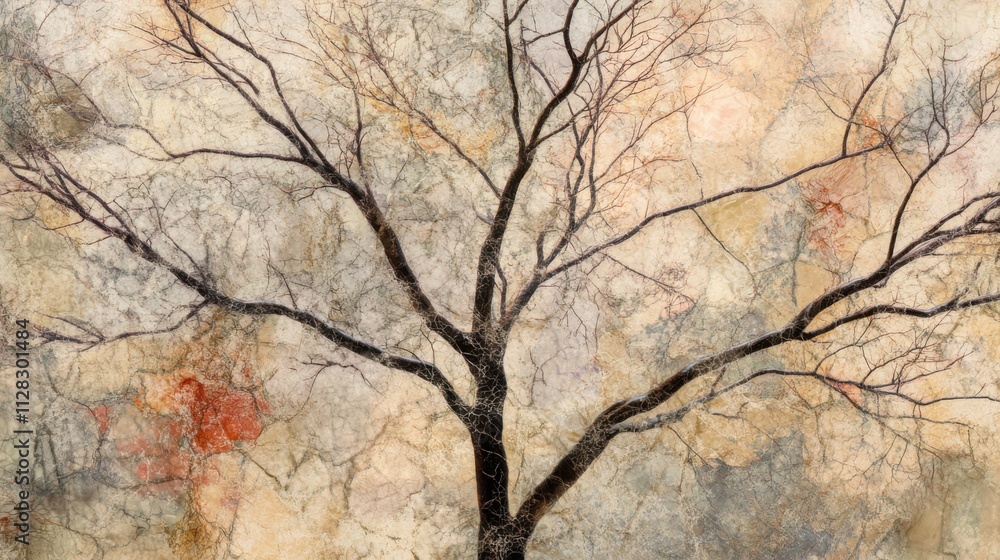 An abstract portrayal of a tree with branches of different colors and textures, Symbolizing the growth and interconnectedness of diverse backgrounds, photography style An abstract portrayal of a tree with branches of different colors and textures, Symbolizing the growth and interconnectedness of diverse backgrounds, photography style