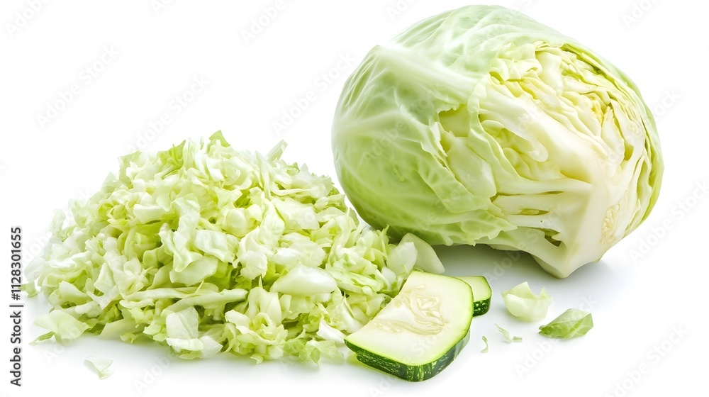 Chopped Ash gourd Chopped cabbage isolated in white background Chopped Ash gourd Chopped cabbage isolated in white background