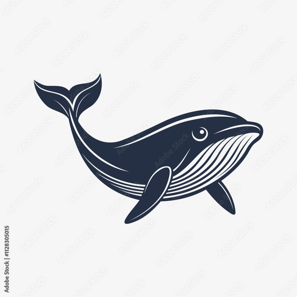 Fototapeta premium Whale silhouette logo style illustration