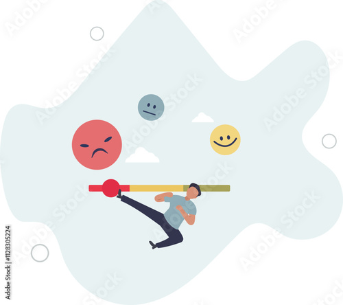 Dissatisfaction, dislike or negative feedback, angry customer or dissatisfied employee, angry review, disappointment rating or complaint concept.flat characters.