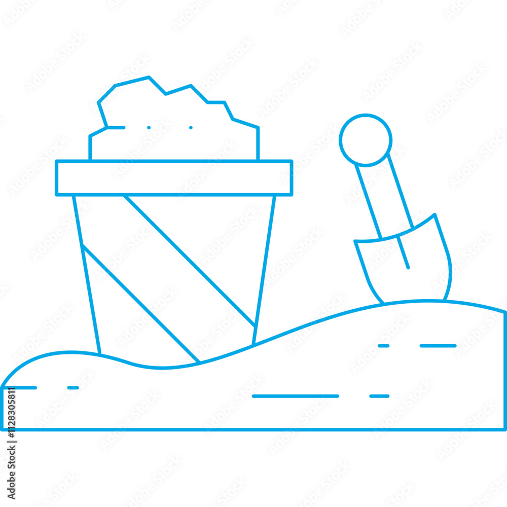 Sand Bucket icon single vector illustration Sand Bucket icon single vector illustration