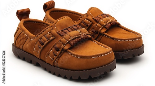 Moccasinstyle baby loafers handstitched details and plush material for a cozy yet stylish footwear option photo