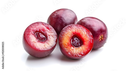 Chopped Natal Plum isolated in white background photo