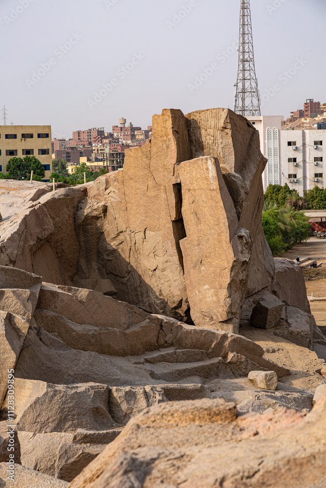 Ancient stone pit in the city of Aswan