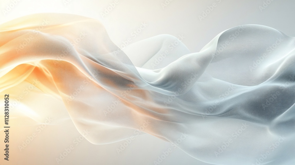 Obraz premium Abstract flowing fabric with warm and cool tones.