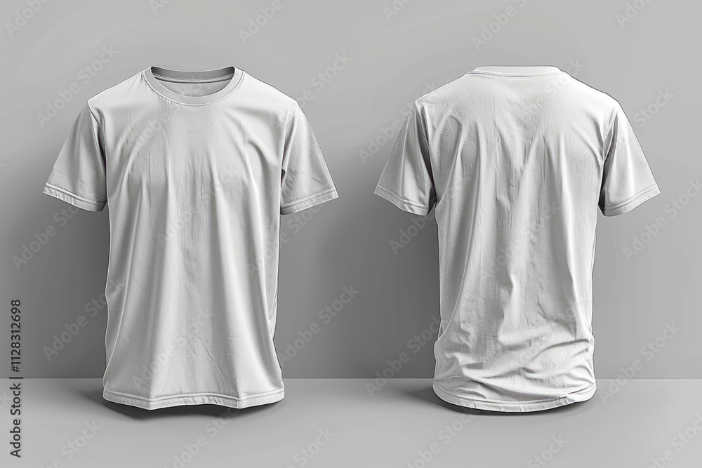 White Mens Short Sleeve T Shirt Front And Back View White Mens Short Sleeve T Shirt Front And Back View