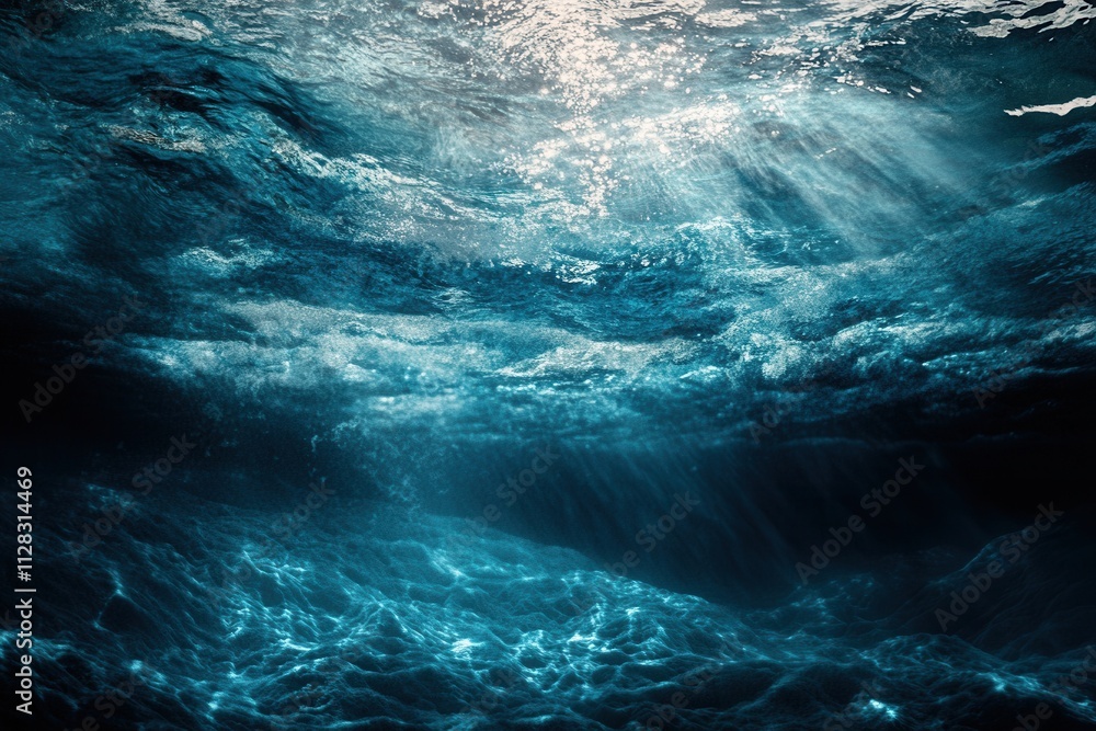 Underwater scene with shimmering light and waves. Underwater scene with shimmering light and waves.