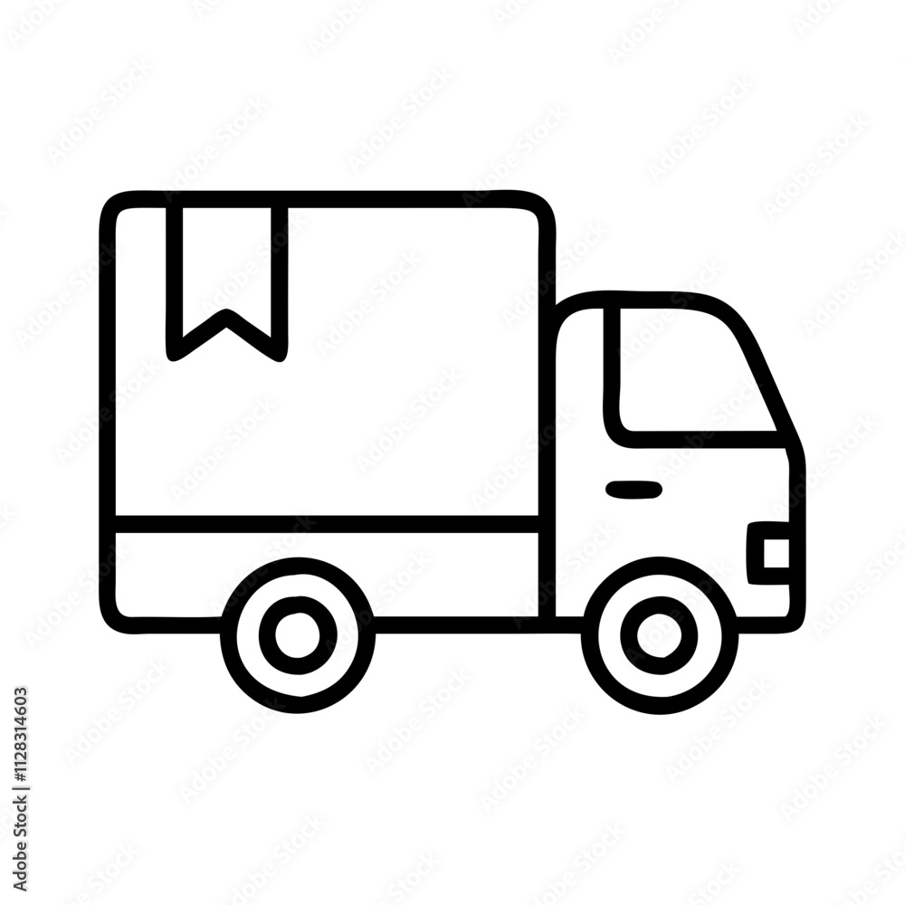 delivery truck icon, shopping vector icon, ecommerce vector icon - black outline icon of delivery truck symbolizing social media, Shopping and E-commerce in simple design. delivery truck icon, shopping vector icon, ecommerce vector icon - black outline icon of delivery truck symbolizing social media, Shopping and E-commerce in simple design.