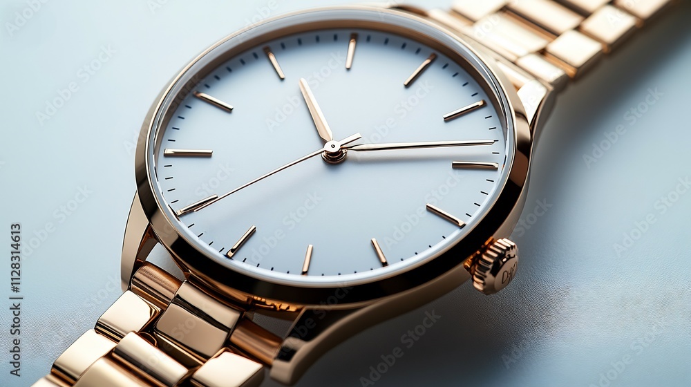 Elegant minimalist womens wristwatch a plain white face no numerals and a sleek gold band ideal for understated fashion isolated on white background Elegant minimalist womens wristwatch a plain white face no numerals and a sleek gold band ideal for understated fashion isolated on white background