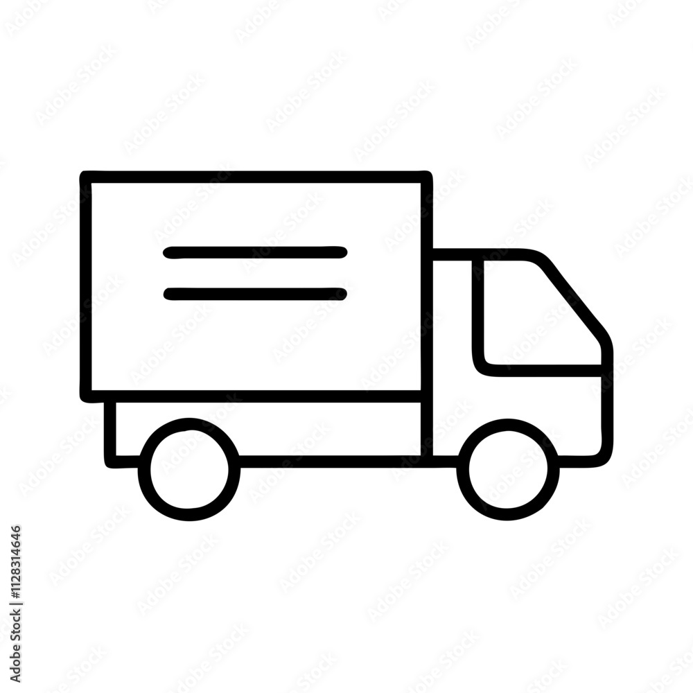 delivery truck icon, shopping vector icon, ecommerce vector icon - black outline icon of delivery truck symbolizing social media, Shopping and E-commerce in simple design. delivery truck icon, shopping vector icon, ecommerce vector icon - black outline icon of delivery truck symbolizing social media, Shopping and E-commerce in simple design.
