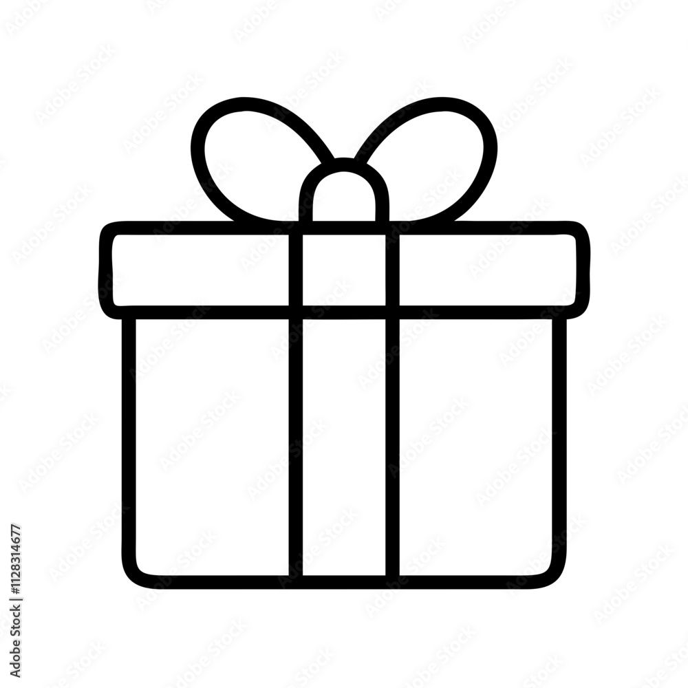 gift box icon, shopping vector icon, ecommerce vector icon - black outline icon of gift box symbolizing social media, Shopping and E-commerce in simple design. gift box icon, shopping vector icon, ecommerce vector icon - black outline icon of gift box symbolizing social media, Shopping and E-commerce in simple design.
