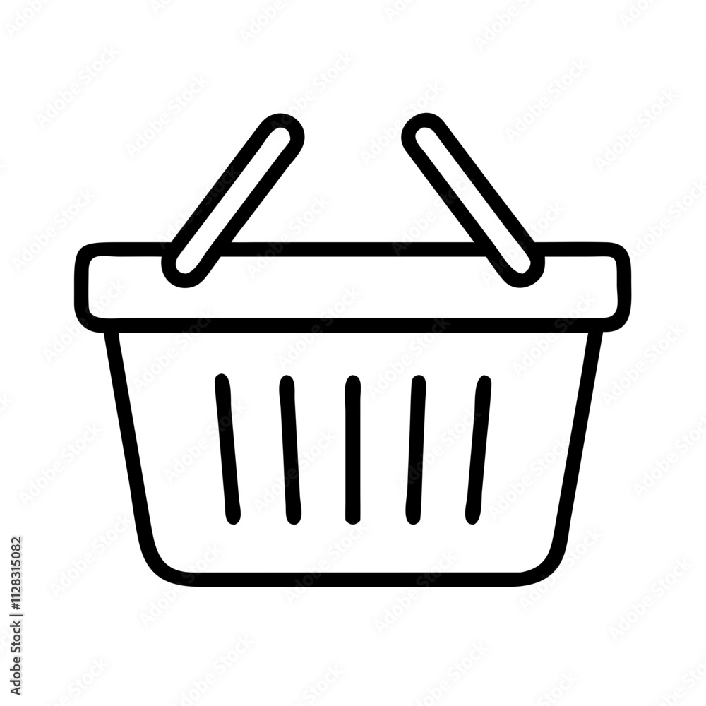 shopping basket icon, shopping vector icon, ecommerce vector icon - black outline icon of shopping basket symbolizing social media, Shopping and E-commerce in simple design. shopping basket icon, shopping vector icon, ecommerce vector icon - black outline icon of shopping basket symbolizing social media, Shopping and E-commerce in simple design.
