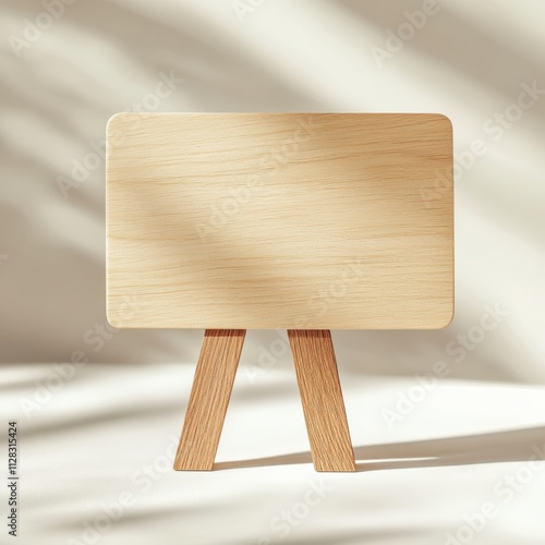 minimalist wooden sign on a soft background photo