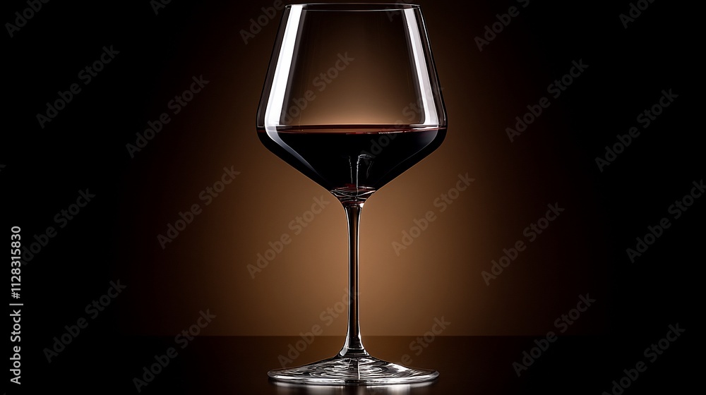 Red wine in a large stemmed glass against a dark brown background. Red wine in a large stemmed glass against a dark brown background.