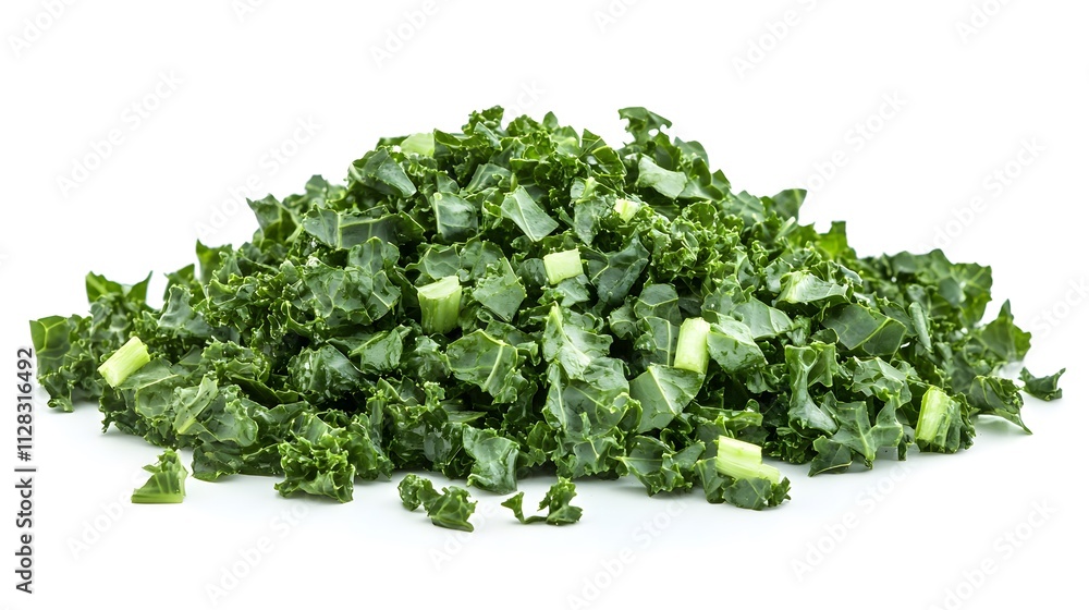 Fototapeta premium Chopped Kale isolated in white background