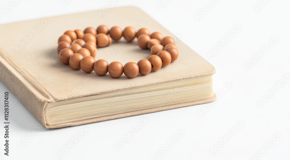 Wooden Bead Bracelet on a Beige Book
Wooden Bead Bracelet on a Beige Book