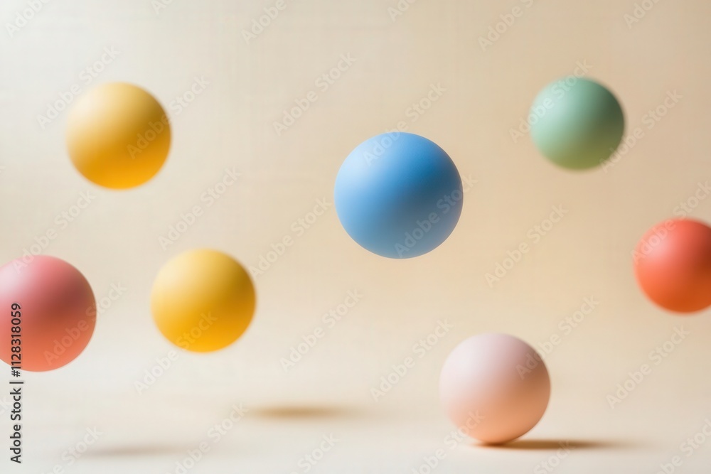 colorful floating balls on a soft background colorful floating balls on a soft background