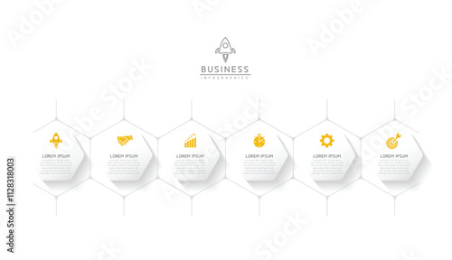 Vector business Presentation Connecting Steps Infographic Template