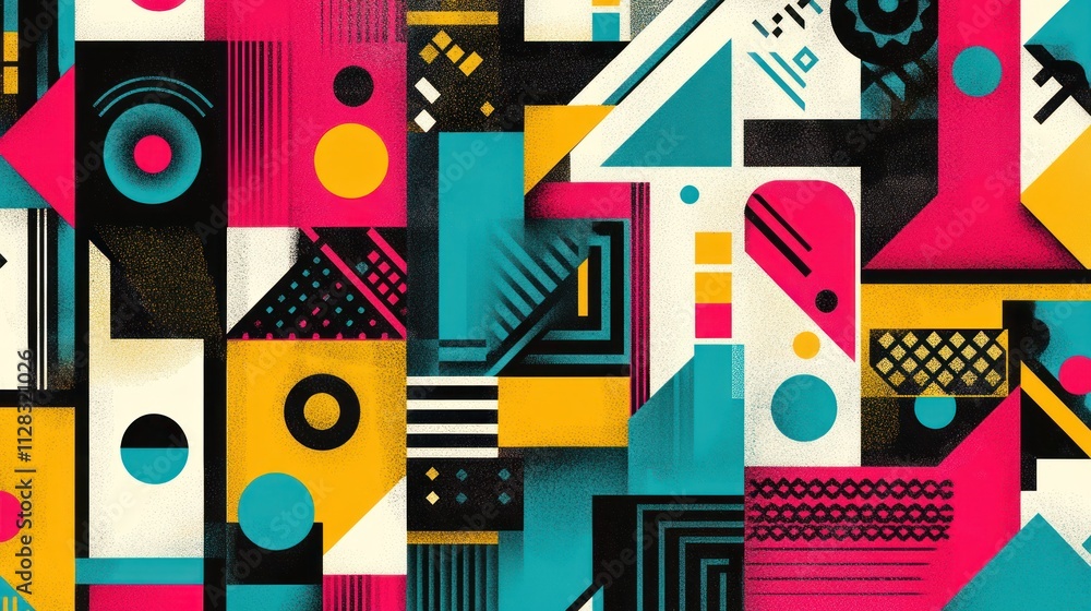 Colorful geometric abstract design with vibrant shapes Colorful geometric abstract design with vibrant shapes