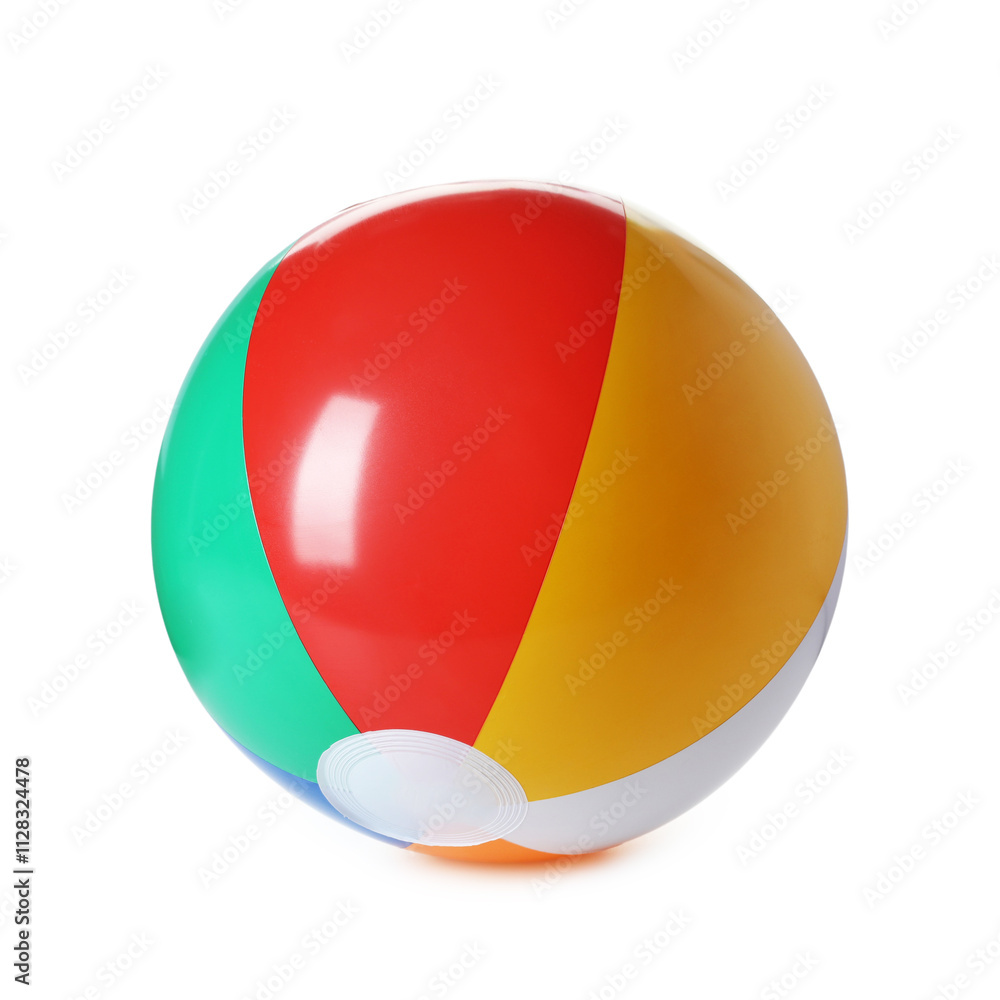 One colorful inflatable ball isolated on white One colorful inflatable ball isolated on white