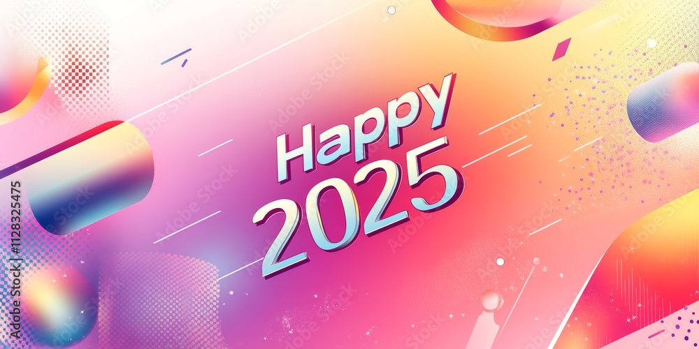 Happy 2025 Abstract Gradient Design with Shapes
Happy 2025 Abstract Gradient Design with Shapes