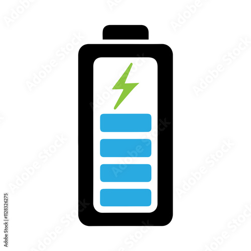 simple Battery charge bar indicator icon ,battery charge, battery full,