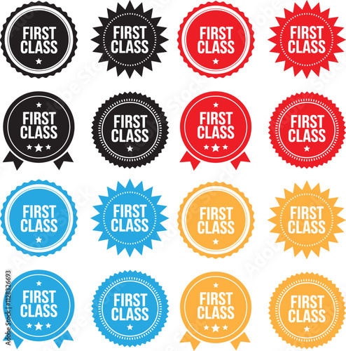 First class stamp flat design collection