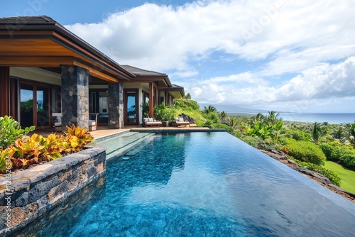 Wallpaper Mural Luxury infinity pool overlooking tropical ocean in hawaii Torontodigital.ca