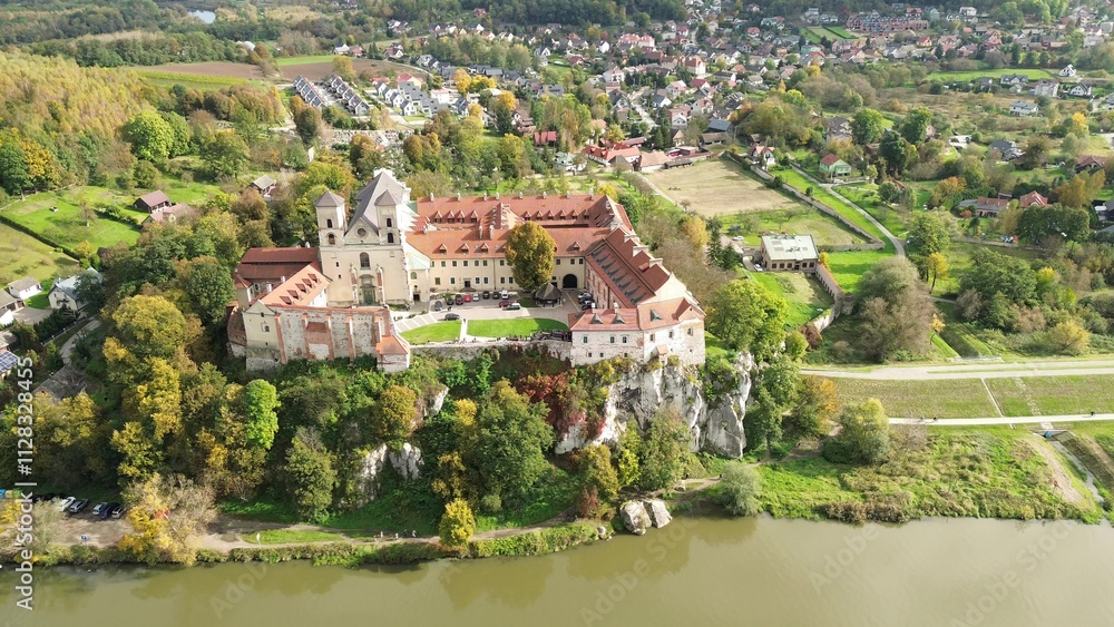 Historic Tyniec Abbey above Vistula River Historic Tyniec Abbey above Vistula River