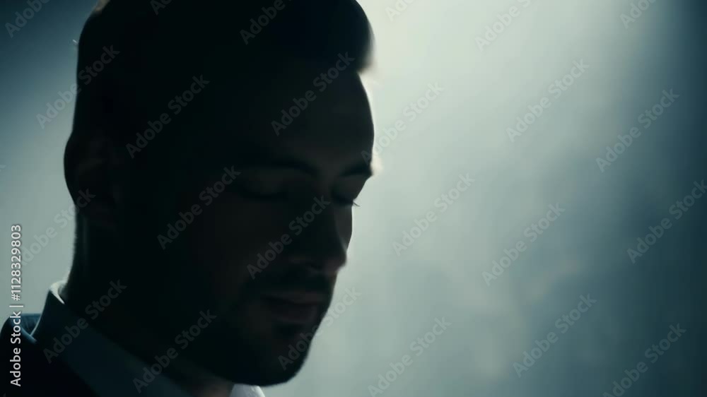 Introspective moment: contemplative side profile in gentle light Introspective moment: contemplative side profile in gentle light