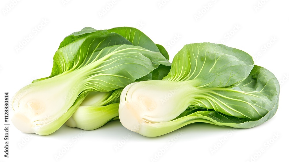 Chopped Bok choy isolated in white background Chopped Bok choy isolated in white background