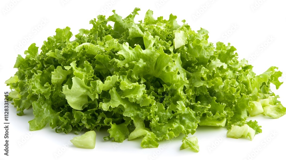 Chopped Lettuce isolated in white background Chopped Lettuce isolated in white background