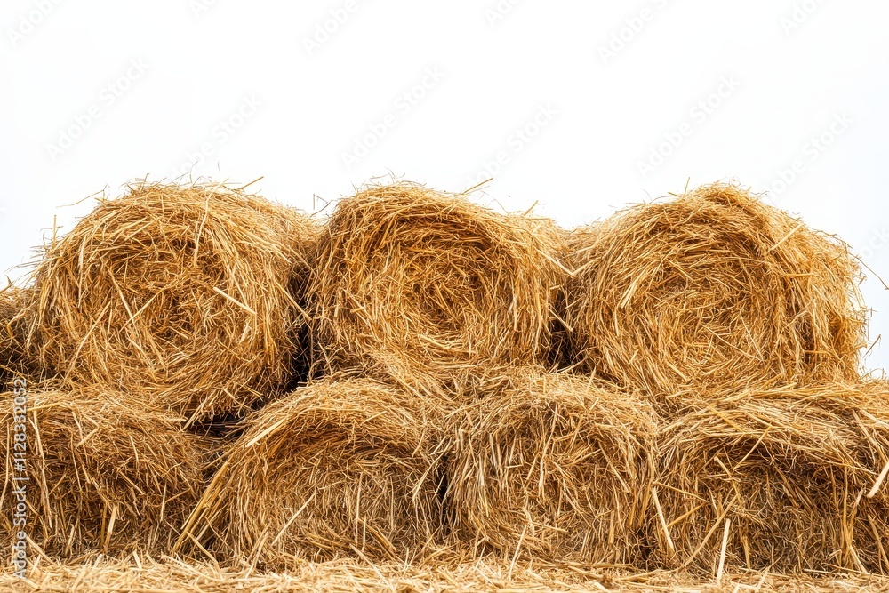 Golden hay bales stacked neatly. Perfect for agriculture, rural, or harvest themes. Golden hay bales stacked neatly. Perfect for agriculture, rural, or harvest themes.