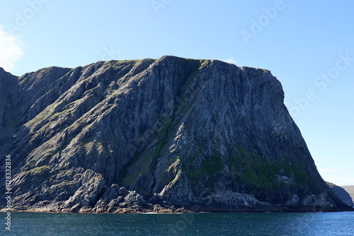 View of the North Cape-Nordkapp from the sea, Norway  