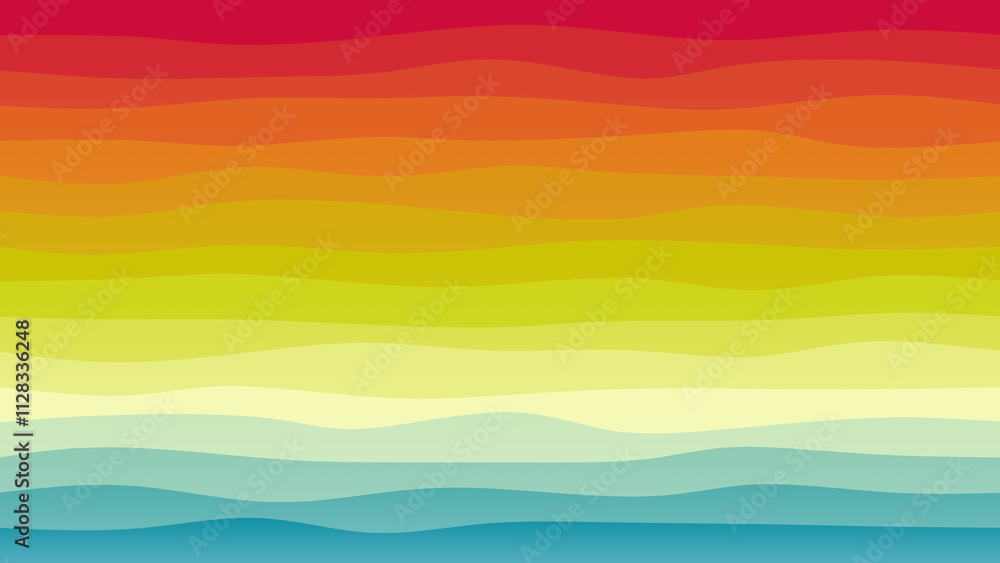 Red, green and blue coloured wave patterned background with a flowing design Red, green and blue coloured wave patterned background with a flowing design