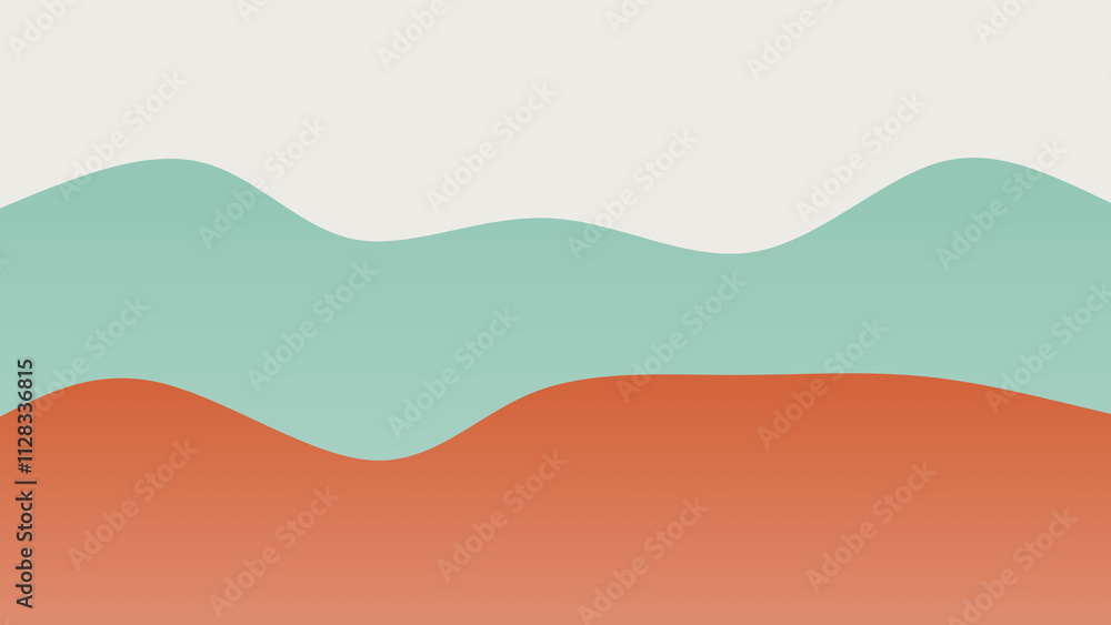 Obraz premium Red, green and skin coloured wave patterned background with a flowing design