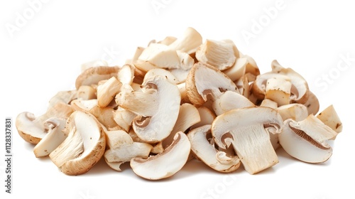 Chopped Mushroom isolated in white background photo