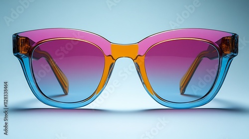 Oversized sunglasses bold neon accents combining funky flair with a polished aesthetic for office wear isolated on white background photo