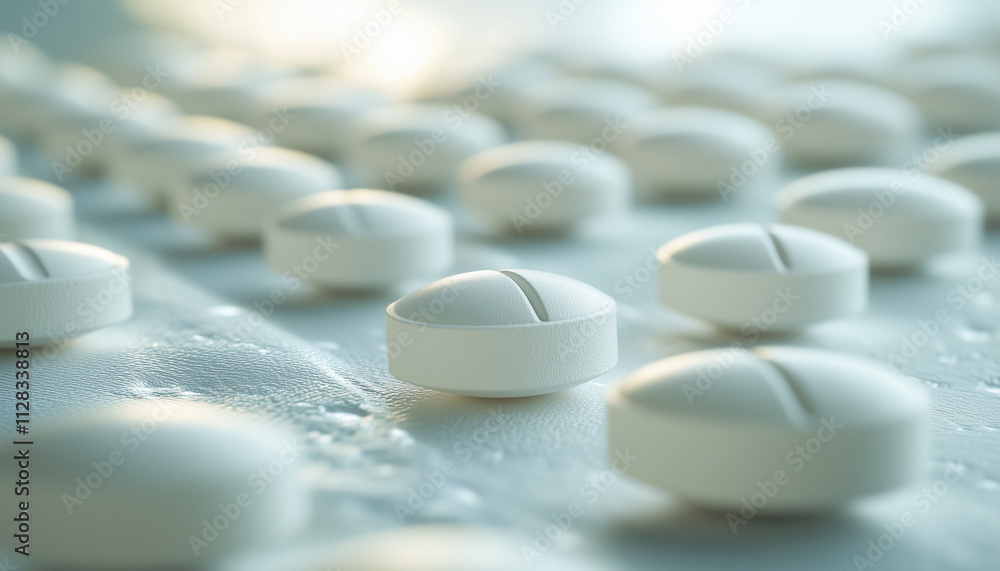 closeup of white pills closeup of white pills